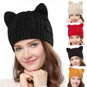 3D Cute Knitted Cat Ear Beanie
