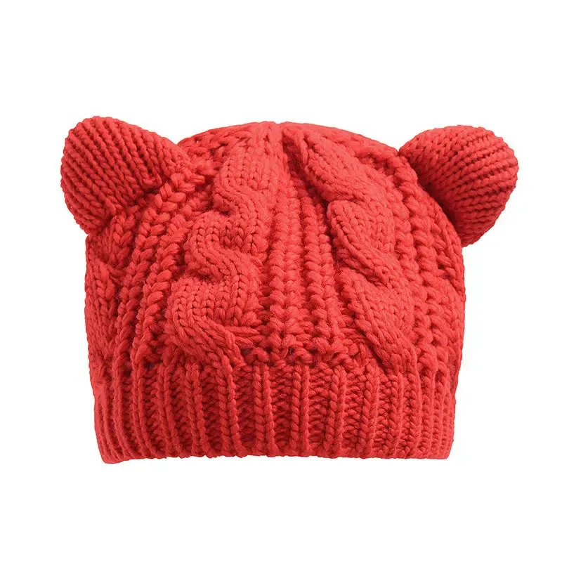 3D Cute Knitted Cat Ear Beanie