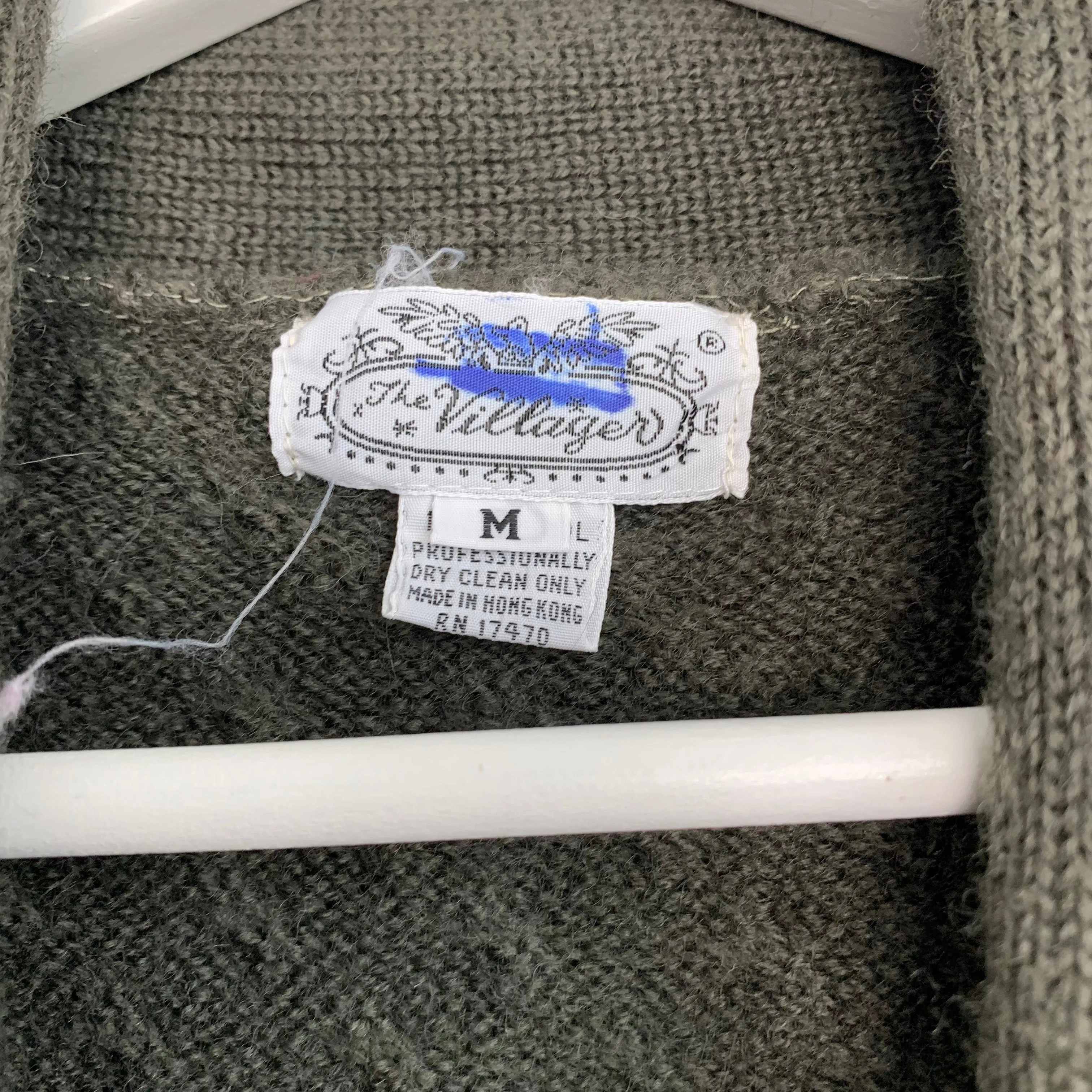 80s The Villager Wool Sweater Vest Double Breasted Wool Medium Olive Green