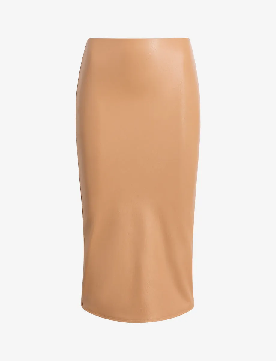 Faux Leather Midi Skirt