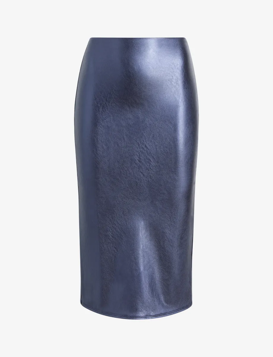 Faux Leather Midi Skirt