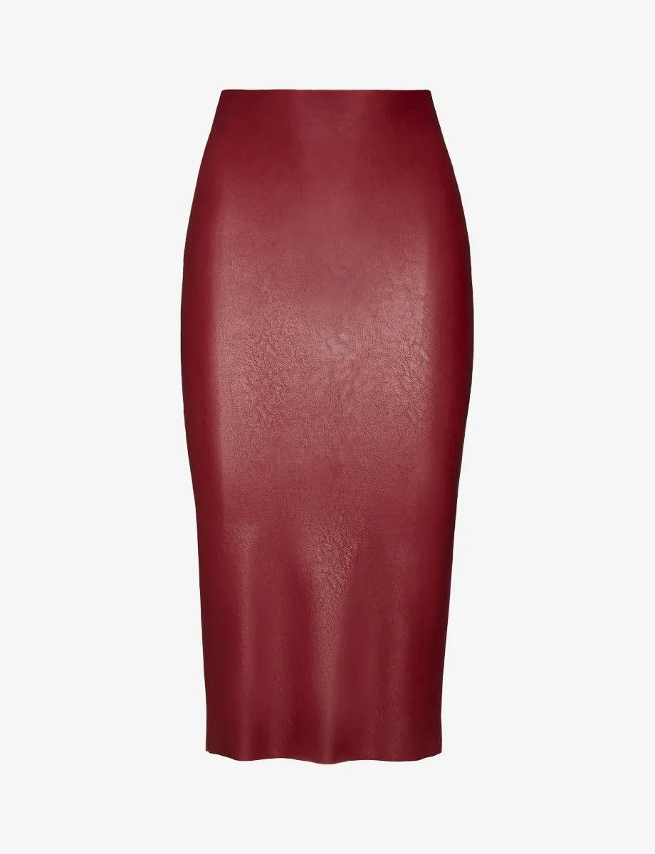 Faux Leather Midi Skirt
