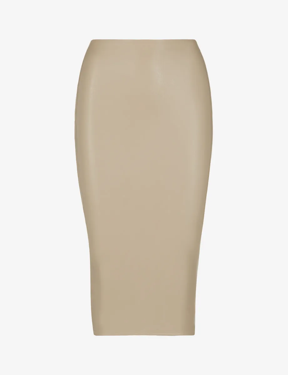 Faux Leather Midi Skirt