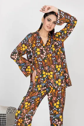 Gul Ahmed  Charcoal Collection – 2PC Linen Digital Printed Suit VT-22013