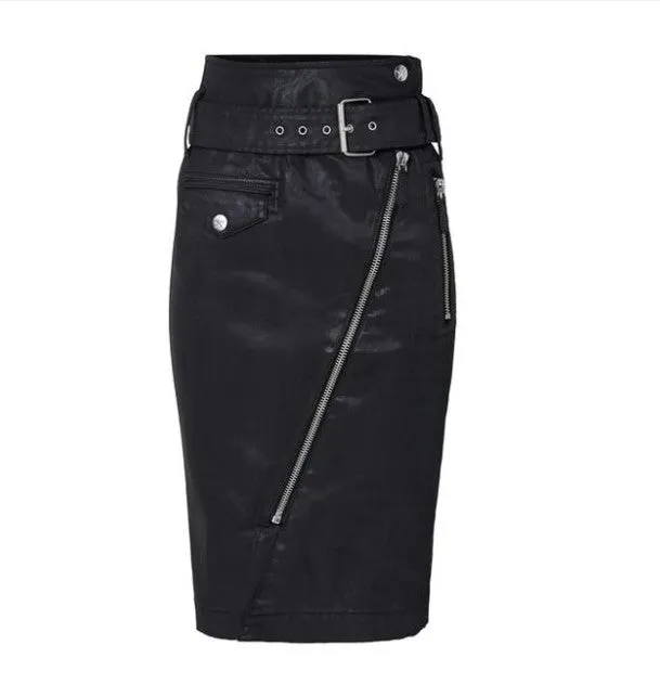 Jean Paul Gaultier x Target Waxed Denim Vegan Leather Pencil Skirt