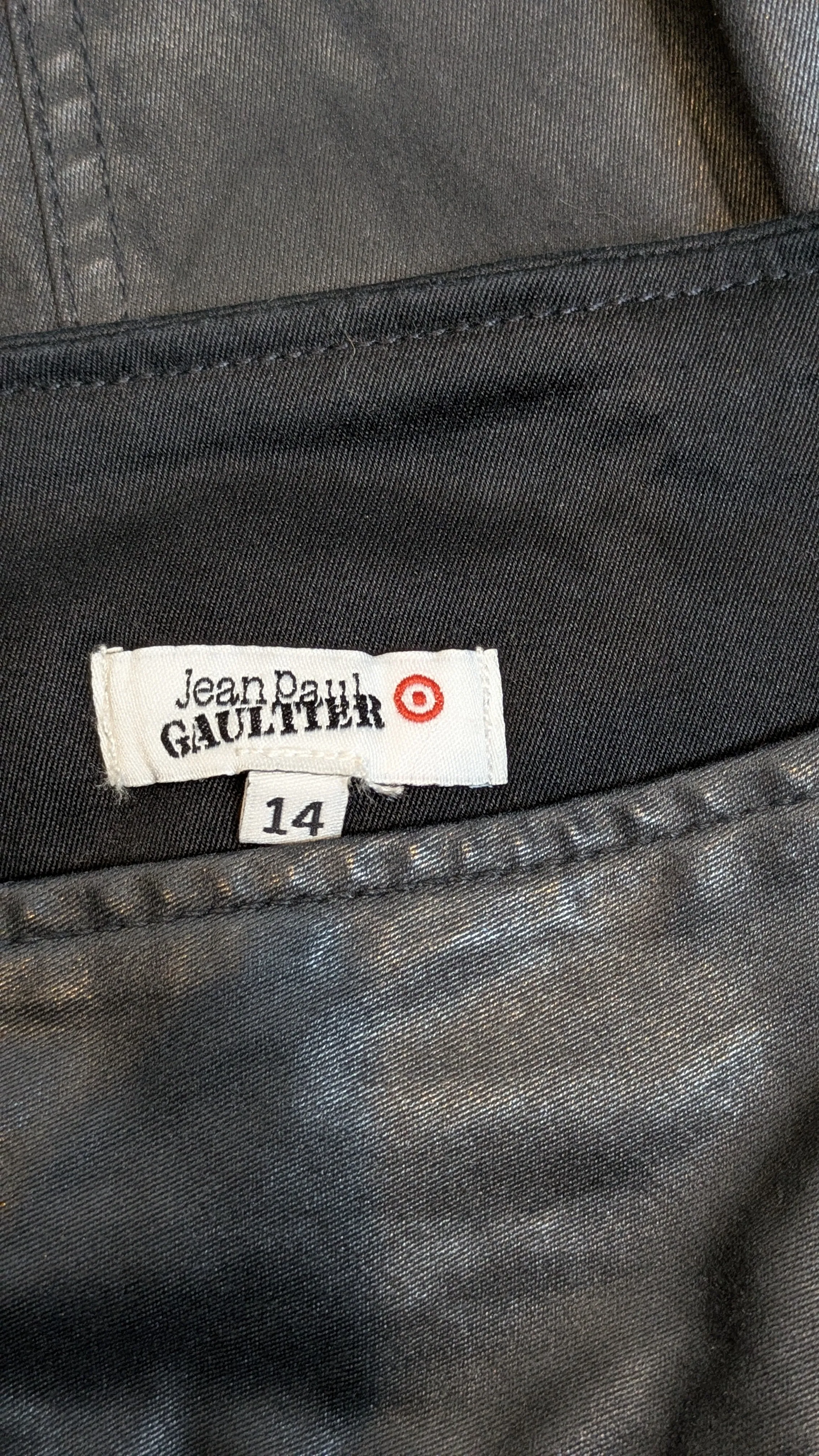 Jean Paul Gaultier x Target Waxed Denim Vegan Leather Pencil Skirt