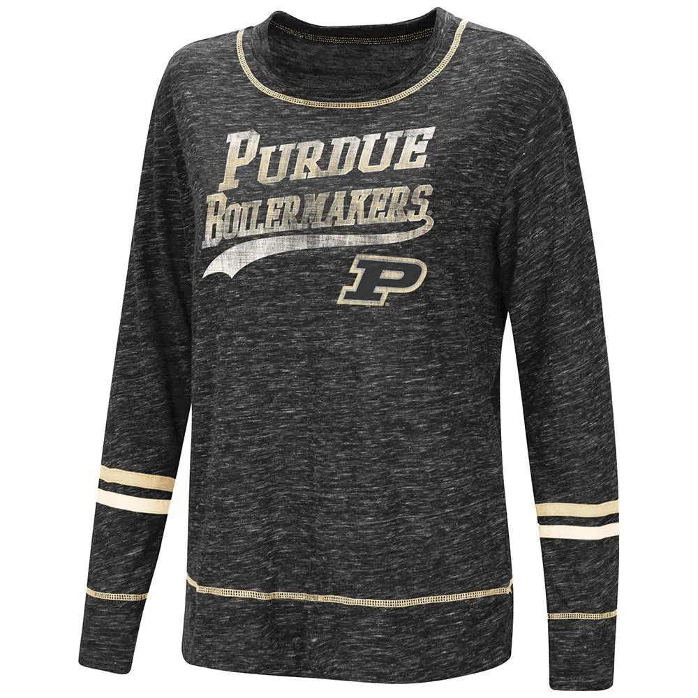 Purdue Boilermakers Colosseum WOMEN'S Black Giant Dreams Soft LS T-Shirt
